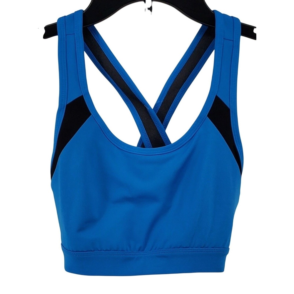 Tek Gear Medium Support Sports Bra Womens Small Beyond Blu Stretch Wicking New
